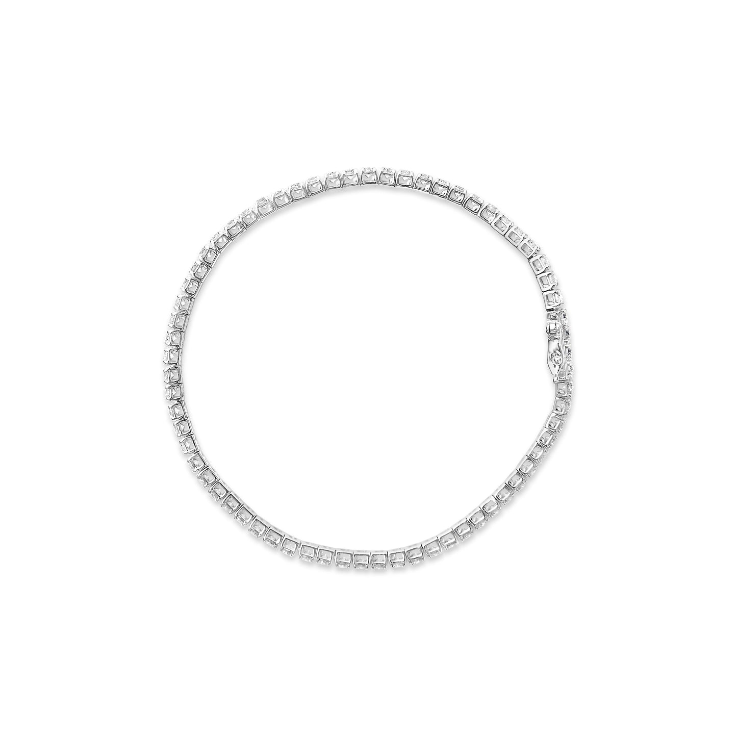14K White Gold 4.0 Cttw Classic Lab-Grown Diamond Tennis Bracelet (F-G Color, VS2-SI1 Clarity) - 7" Inches