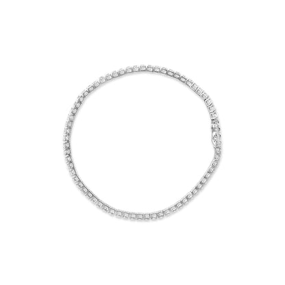 14K White Gold 4.0 Cttw Classic Lab-Grown Diamond Tennis Bracelet (F-G Color, VS2-SI1 Clarity) - 7" Inches