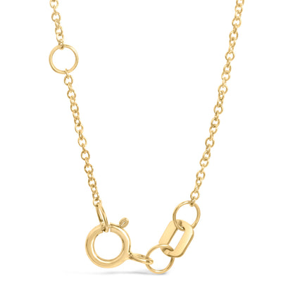 10K Yellow Gold 1/10 Cttw Diamond Paperclip Charm Adjustable Link Bracelet  (I-J Color, I1-I2 Clarity) - 7.25 Inch