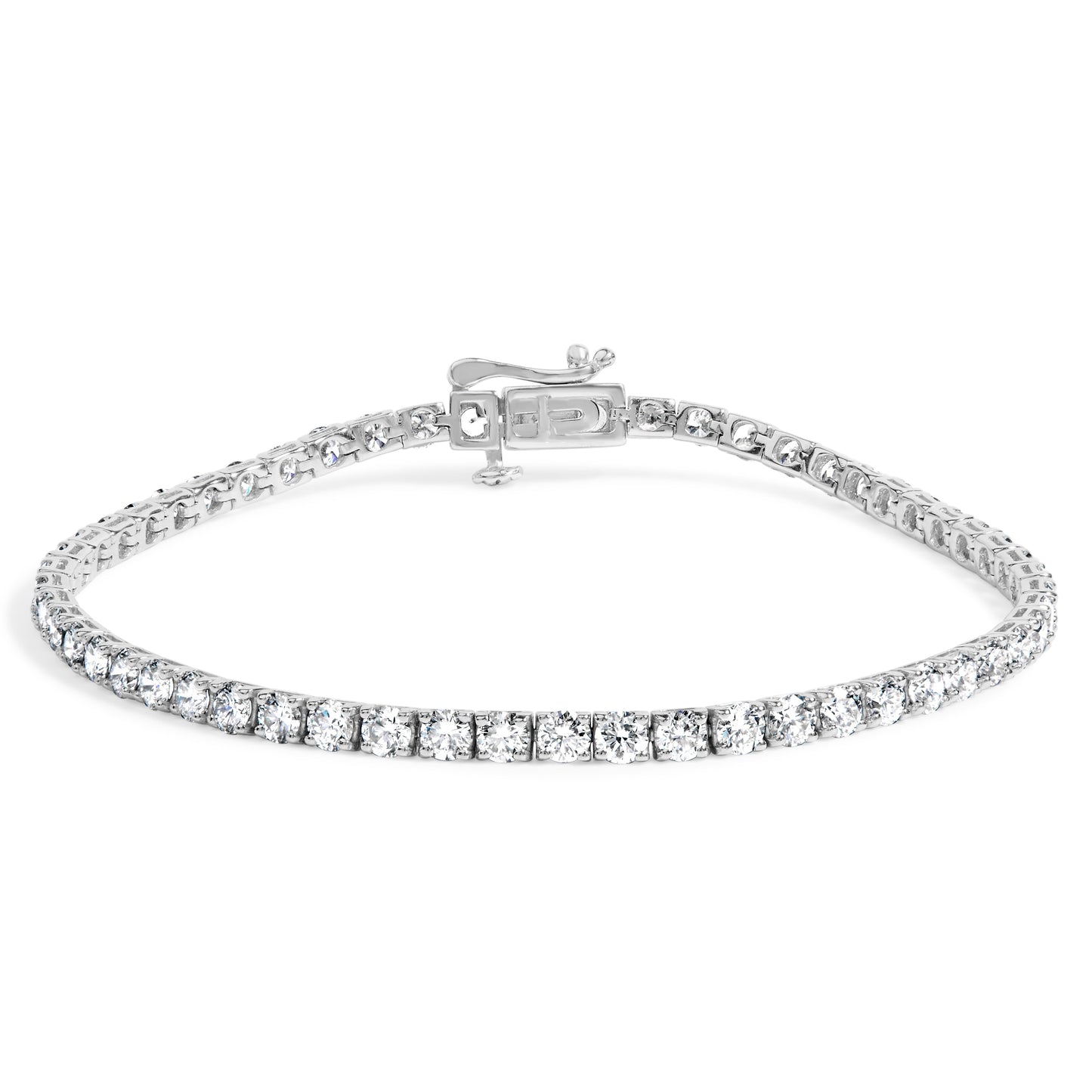 14K White Gold 5.0 Cttw Lab Grown Diamond Tennis Bracelet (F-G Color, VS1-VS2 Clarity) - 7.25" Inches