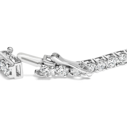 14K White Gold 7.0 cttw 4-Prong Set Lab Grown Diamond 7" Tennis Bracelet