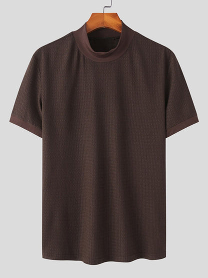 Men's Full Size Mock Neck Short Sleeve T-Shirt Plus Size