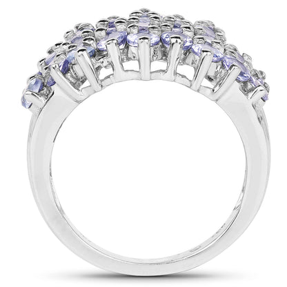 2.80 Carat Genuine Tanzanite .925 Sterling Silver Ring