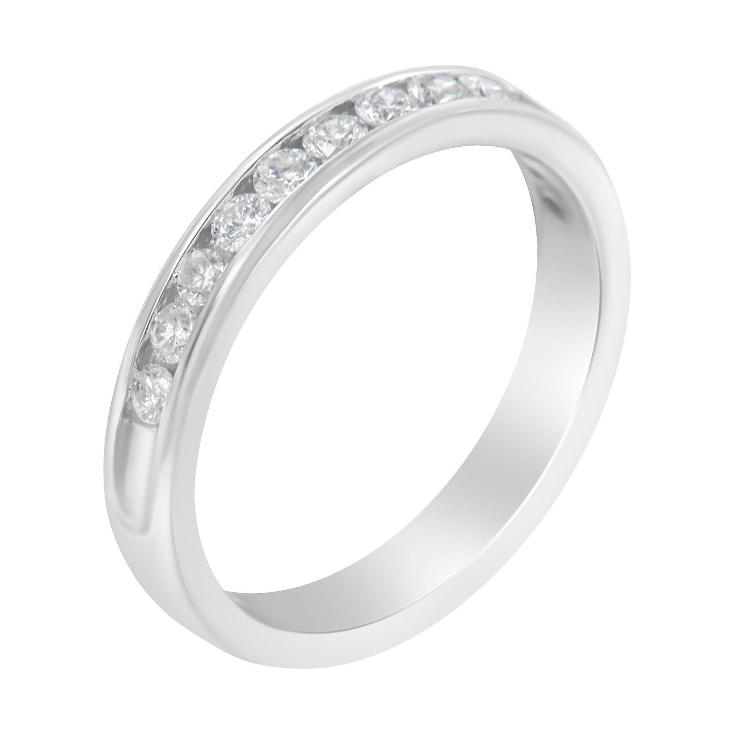 14K White Gold 1/2 cttw Diamond Band Ring (I-J Color, I2-I3 Clarity) - Size 7