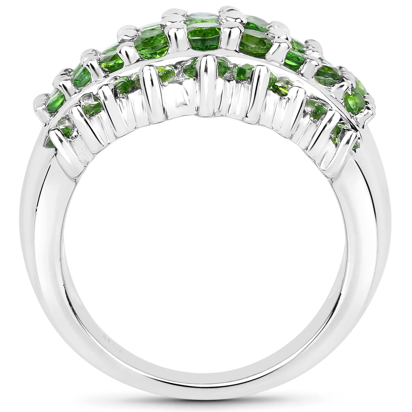 2.48 Carat Genuine Chrome Diopside .925 Sterling Silver Ring