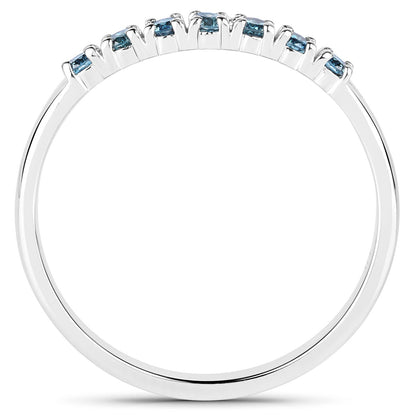 0.22 Carat Genuine Blue Diamond 14K White Gold Ring (I1-I2)