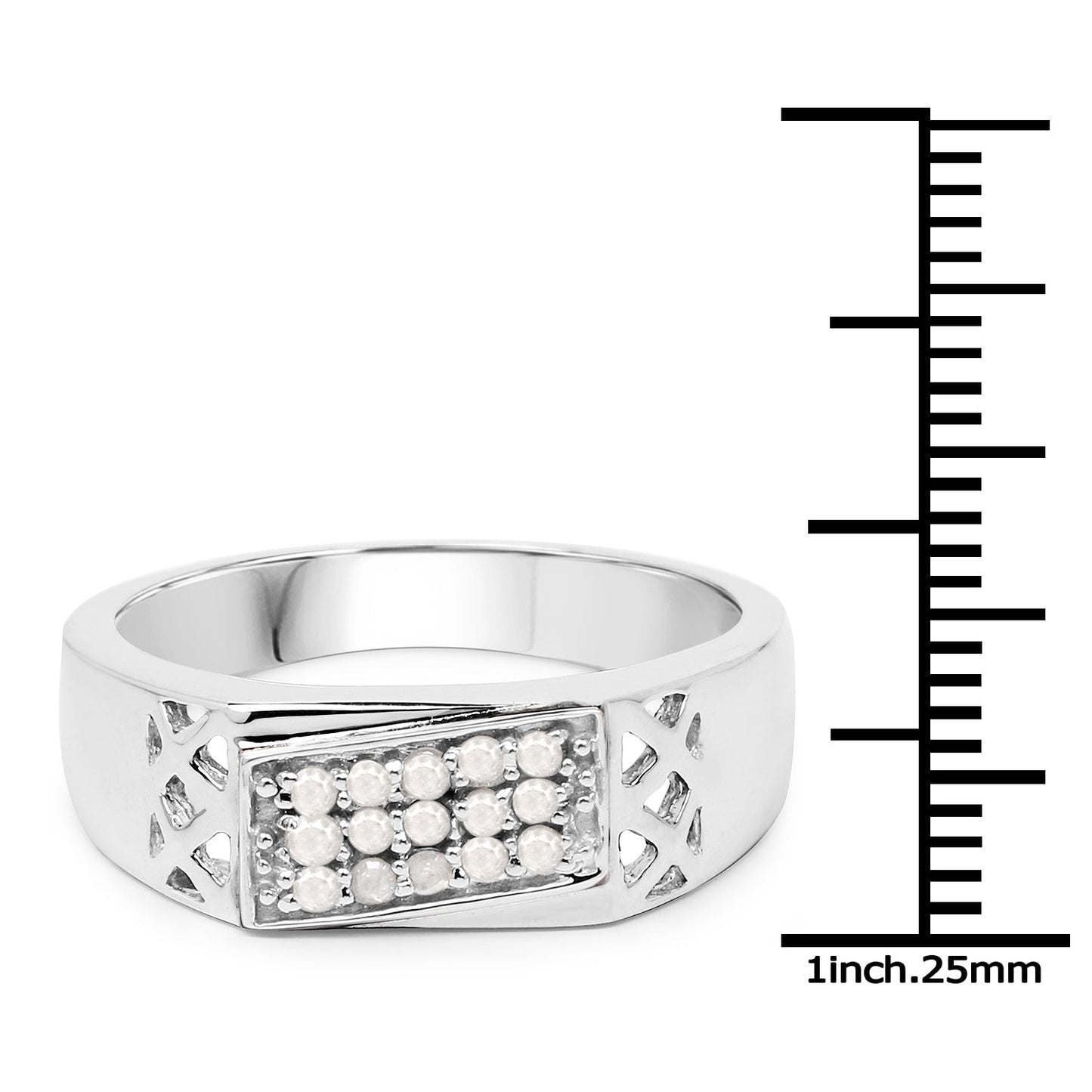 0.23 Carat Genuine White Diamond .925 Sterling Silver Ring