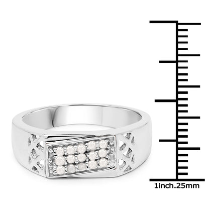 0.23 Carat Genuine White Diamond .925 Sterling Silver Ring