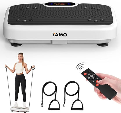 YAMO Vibration Plate Exercise Machine, Vibrating Plate for Lymphatic Drainage & Weight Loss, 350lbs Capacity Whole Body Shaking Workout Fitness Platform