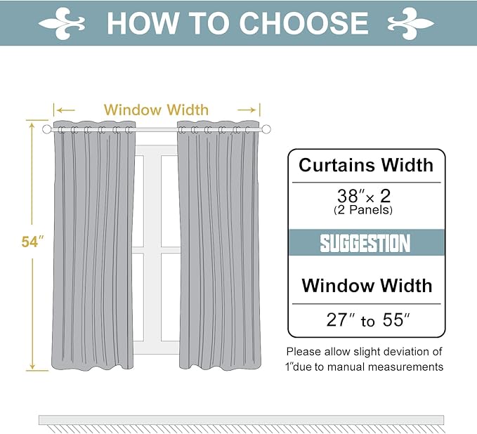 ChrisDowa Grommet Blackout Curtains for Bedroom and Living Room - 2 Panels Set Thermal Insulated Room Darkening Curtains (Dark Grey, 38W x 54L)