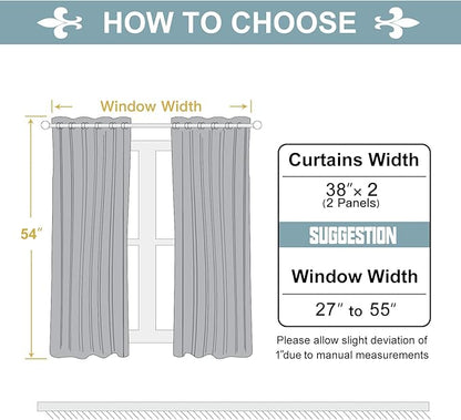 ChrisDowa Grommet Room Darkening Curtains for Bedroom and Living Room - 2 Panels Set Thermal Insulated Blackout Curtains (Teal, 38W x 54L)