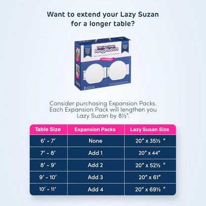 Expansion Pack - White - 2 Straight Tracks and 2 Trays. Does not Work Without the Lazy Susan Revolution Full Set (Sold Separately).