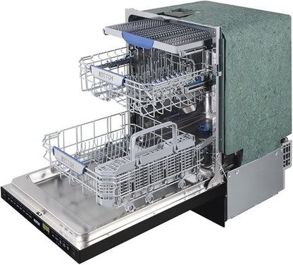 Large Capacity 24 inch Top Control Built-In Dishwasher with Third Rack – ENERGY STAR Certified, 47-dBA Ultra-Quiet, Stainless Steel (Black)