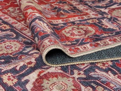 Keen Home Design 8x10 Rug - Machine Washable Area Rug with Non-Slip Backing, Ideal for Living Room, Dining Room, Bedroom - Vintage, Easy Clean, Durable, Low Pile Rug - (8' x 10')