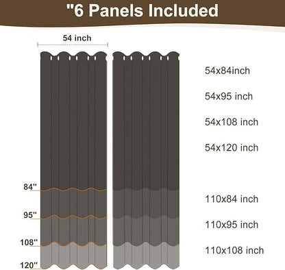 HolidayIdeas 6 Panels Linen Outdoor Curtains for Patio Waterproof-Cream Outside Gazebo Curtains 54"x95"-Indoor/Outdoor Weighted Weatherproof Curtains, Privacy for Pergola, Porch, Cabana, Sunroom