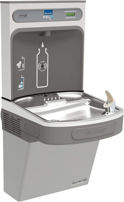 Elkay EZSG8WSK EZH20 18-3/8" Wall Mounted Single Station Hands Free Bottle Filler Combo with Cooler - Light Gray Granite