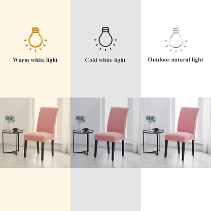 Joccun Chair Covers for Dining Room Set of 2,Dining Chair Slipcovers Stretch Dining Room Chair Covers Seat Protector,Washable Parsons Chair Cover for Home,Banquet(Dusty Pink,2 Pack)