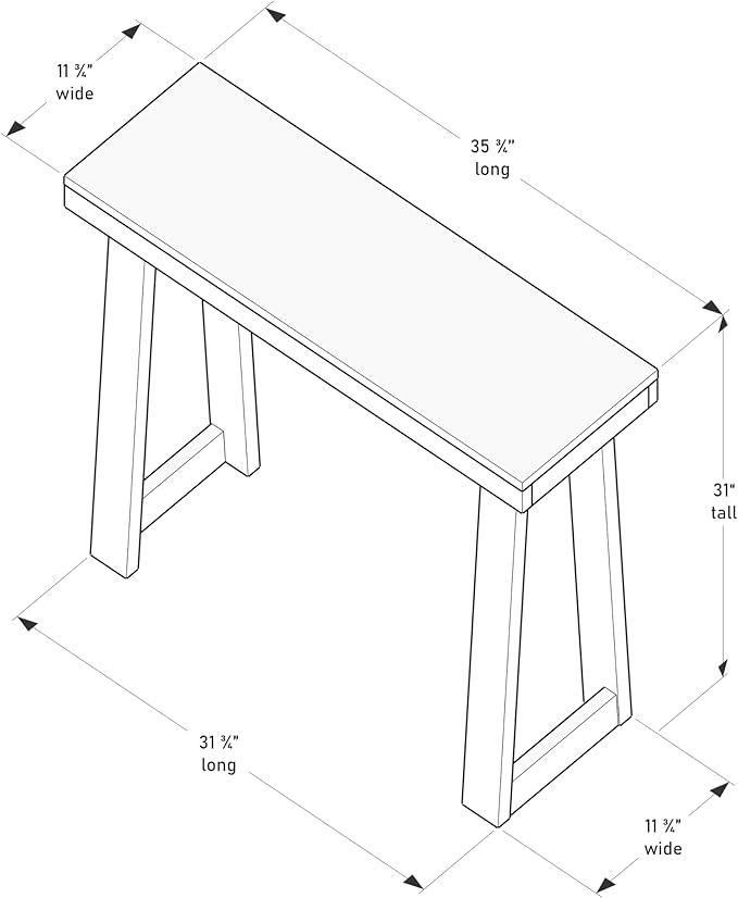 Plank+Beam Solid Wood Console Table, 36 Inch, Sofa Table, Narrow Entryway Table for Hallway, Behind The Couch, Living Room, Foyer, Easy Assembly, Blonde