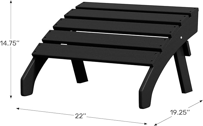 WestinTrends Dylan Outdoor Patio HDPE Adirondack Ottoman Footrest, Weathered Wood