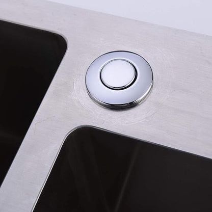 Garbage Disposal SinkTop Air Switch Kit with Long Button,Brass Made Cover,Chrome