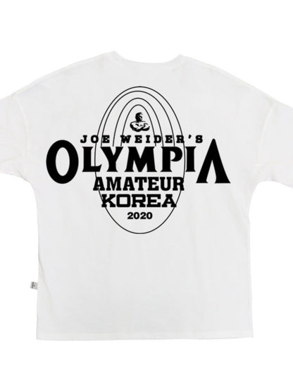 Men's Plus Size Letter Round Neck Short Sleeve T-Shirt