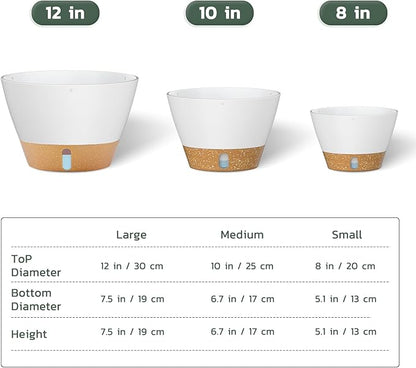ZMTECH 12 Inch Hanging Planters for Outdoor, 2 Pack Self Watering Pots for Indoor Plants, Large Hanging Baskets for Plants Outdoor with Visual Reservoir and Drainage Hole(White)