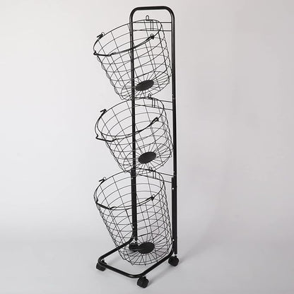 3 Tier Laundry Basket with Rolling Lockable Wheels Wire Metal Sorter Storage Trolley Shelf Basket Durable Metal Sorter Clothes Storage Trolley Shelf with Removable Hamper for Organizing Clothes