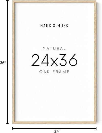 HAUS AND HUES 24''x36'' Beige Oak Wood Frames Set of 1 - 24x36 Natural for Posters, Frame Wood, Poster Wall, Light Picture (Beige Oak)