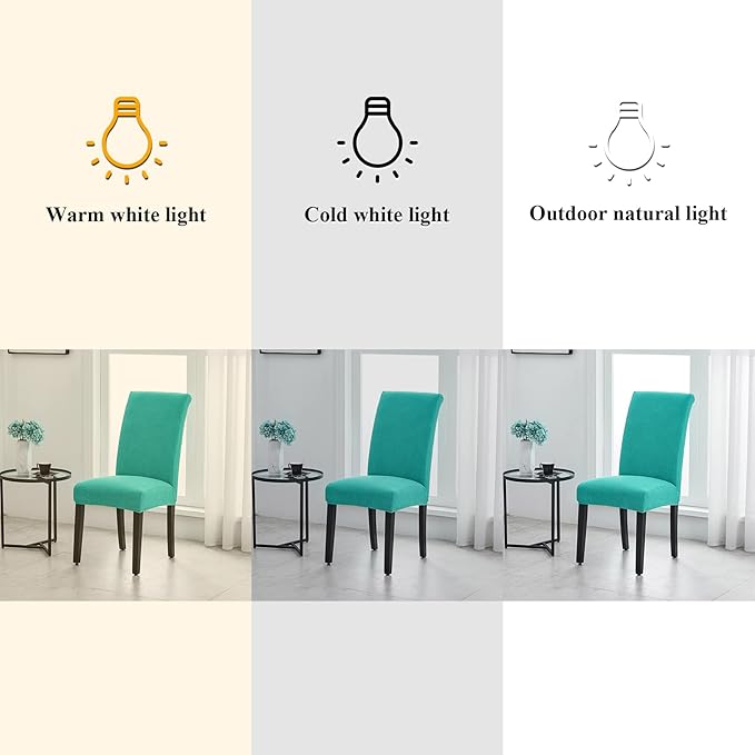 Joccun Chair Covers for Dining Room Set of 2, Dining Chair Slipcovers Stretch Dining Room Chair Covers Seat Protector,Washable Parsons Chair Cover for Home,Hotel(Turquoise,2 Pack)