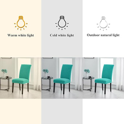 Joccun Chair Covers for Dining Room Set of 2, Dining Chair Slipcovers Stretch Dining Room Chair Covers Seat Protector,Washable Parsons Chair Cover for Home,Hotel(Turquoise,2 Pack)