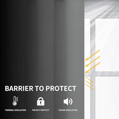 Easy-Going Blackout Curtains for Bedroom, Solid Thermal Insulated Grommet and Noise Reduction Window Drapes, Room Darkening Curtains for Living Room, 2 Panels (52x63 in,Light Gray)