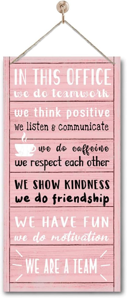 We Are A Team Office Signs Decor, In This Office Sign, Hanging Wood Sign Office Décor, Motivational Quotes Wall Décor, Office Wall Art, Human Resources Office Wall Décor, Team Gift, Gift for Leader F1