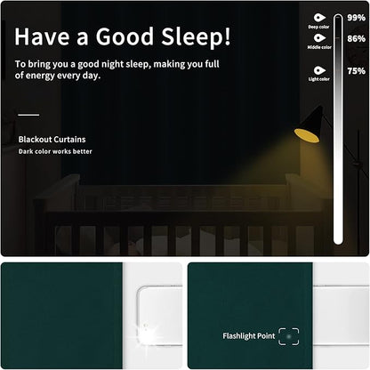 Easy-Going Blackout Curtains for Bedroom, Solid Thermal Insulated Grommet and Noise Reduction Window Drapes, Room Darkening Curtains for Living Room, 2 Panels(46x84 in, Deep Teal)