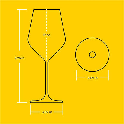 JoyJolt Layla Italian Red Wine Glasses, Set of 4, 17 oz Clear – Made in Europe
