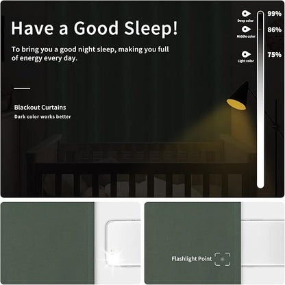 Easy-Going Blackout Curtains for Bedroom, Solid Thermal Insulated Grommet and Noise Reduction Window Drapes, Room Darkening Curtains for Living Room, 2 Panels (34x63 in, Greyish Green)