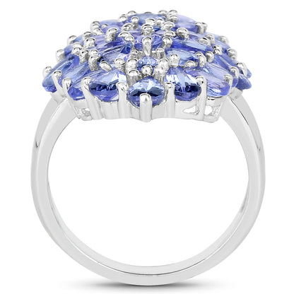 4.62 Carat Genuine Tanzanite .925 Sterling Silver Ring