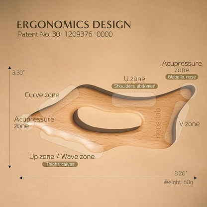Body Sculptor - Beech Wood Massage Tool, Portable & Lightweight Scraping Tools, Wood Gua Sha, Relieve Tensed Muscle, Lymphatic Massage to Help Face & Body Circulation