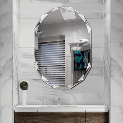 Single Beveled Edge Frameless Wall Mount Bathroom Vanity Mirror, 30” X 36”