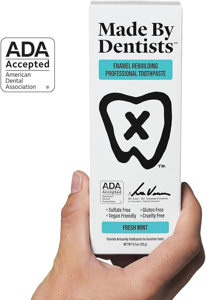 Professional Enamel Rebuilding Toothpaste - 2 Pack - Remineralizing Nano Hydroxyapatite Toothpaste with Sodium Fluoride, ADA Approved, Vegan, 2 x 4.2oz