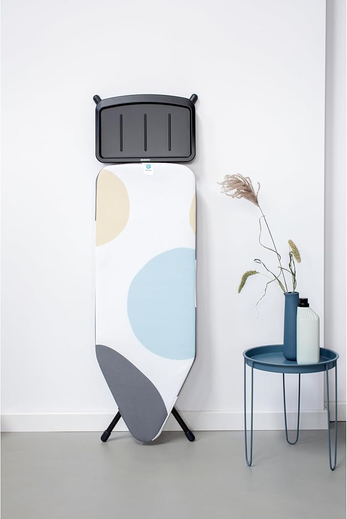Brabantia - Ironing Board C - Extra Large Steam Iron Rest - Adjustable in Height - Non-Slip Rubber Feet - Cotton Cover with Foam Layer - Foldable XL Unit - Spring Bubbles - 49 x 18 inches