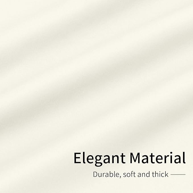 Easy-Going Blackout Curtains for Bedroom, Solid Thermal Insulated Grommet and Noise Reduction Window Drapes, Room Darkening Curtains for Living Room, 2 Panels(42x63 in, Ivory)