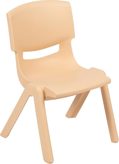 EMMA + OLIVER 23.625" W x 47.25" L Rectangle Natural Plastic Activity Table Set with 6 Chairs
