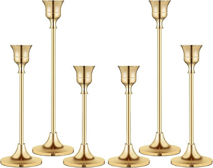 Candlestick Holders,Taper Candle Holder for Candlesticks Gold Brass Vintage Candle Stick Candle Holders Candelabra Candle Holder for Fireplace Party Dining Home