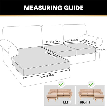 PrinceDeco Sectional Couch Covers 3 Pieces Velvet Sofa Covers L Shape Soft Couch Covers for Sectional Sofa Corner Sofa Cover Couch Cover for Dogs Washable (2 Seater + 1 Chaise,Burgundy)