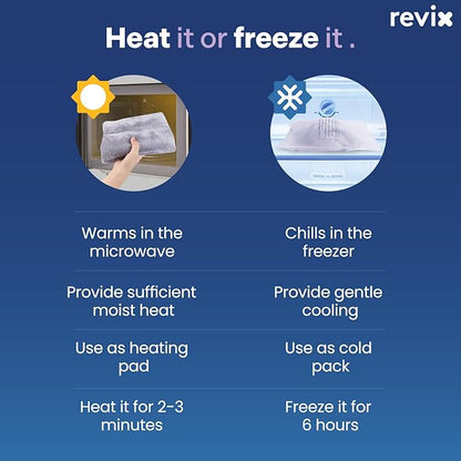 REVIX Microwave Heating Pad for Knee Support, Heated Knee Wrap with Moist Heat for Stiffness, Elbow & Joint, Microwavable Hot or Cold Compress for Women & Men