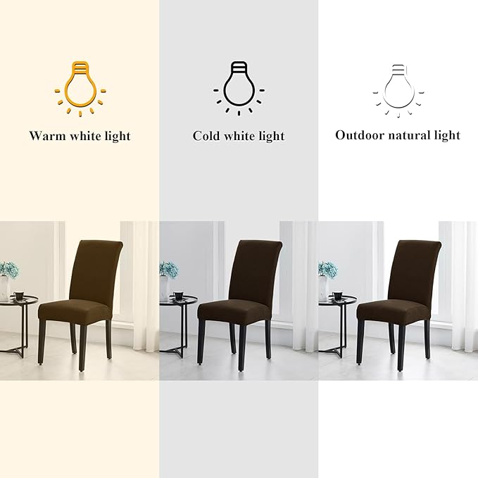 Joccun Chair Covers for Dining Room Set of 2,Dining Chair Slipcovers Stretch Dining Room Chair Covers Seat Protector,Washable Parsons Chair Cover for Home,Banquet(Seal Brown,2 Pack)