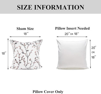 YOUR SMILE Classical Embroidery Jacquard Pink Leaf Pattern Square Decorative Throw Pillow Case Cushion Cover 18x18 inch