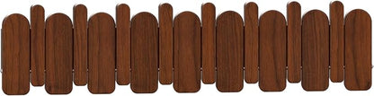 Wall Mounted Piano Key Hanger | Flip Style Hook | Entrance Wall Art Hook, Made of Oak Wood (3 Times Painted, 4 Times Polished) (Arc Walnut, 8Hooks)