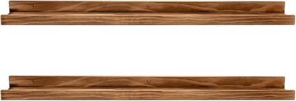 AZSKY Rustic Wood Floating Shelves for Nursery Books Long Wall Bookshelf Photo Picture Ledge Shelf with Lip Wall Shelf for Kids Bedroom Bathroom Living Room Office Frames 36 Inches Set of 2
