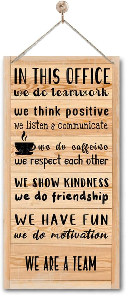 We Are A Team Motivational Quote Sign, In Office quote, Hanging wooden Sign, Gift for Leader Inspiring H1